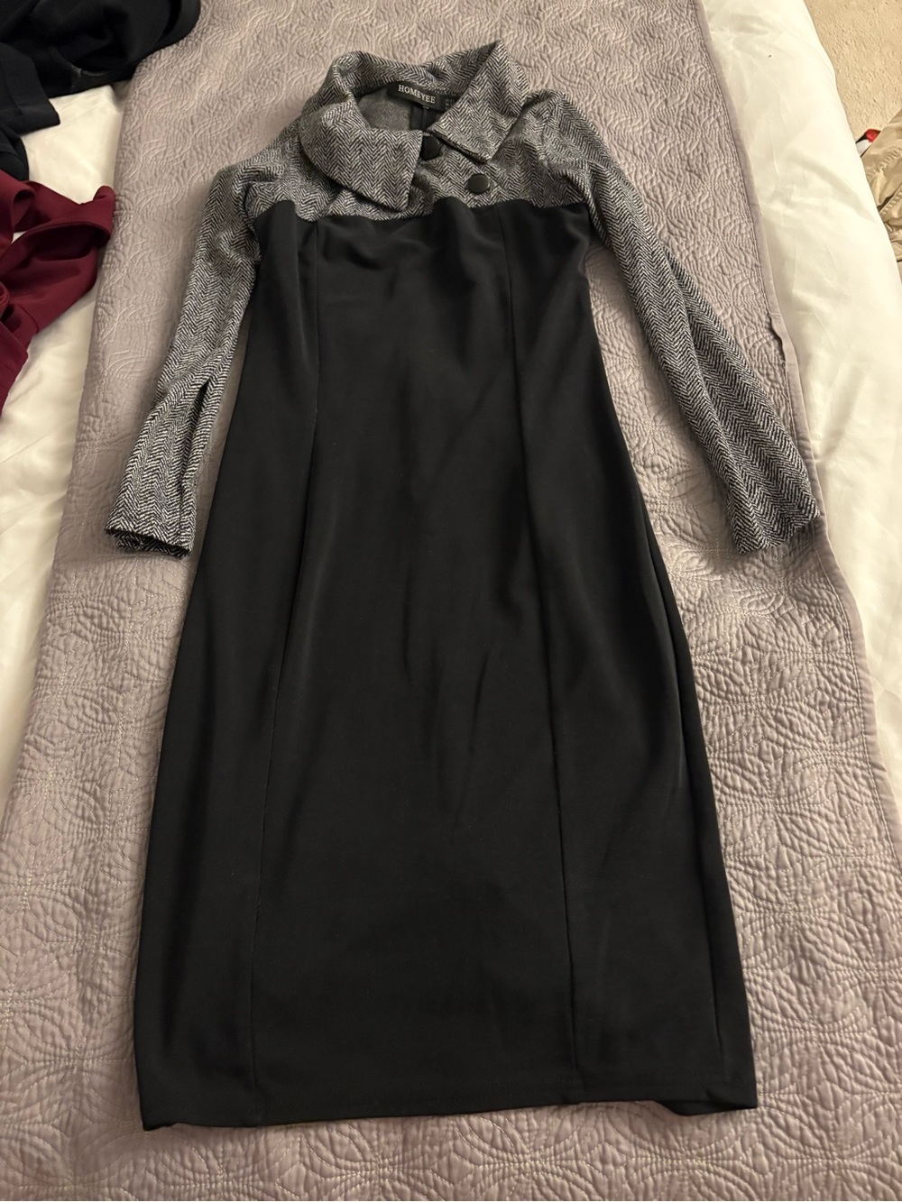 Amazon Two-Tone Black and Silver Mini Dress